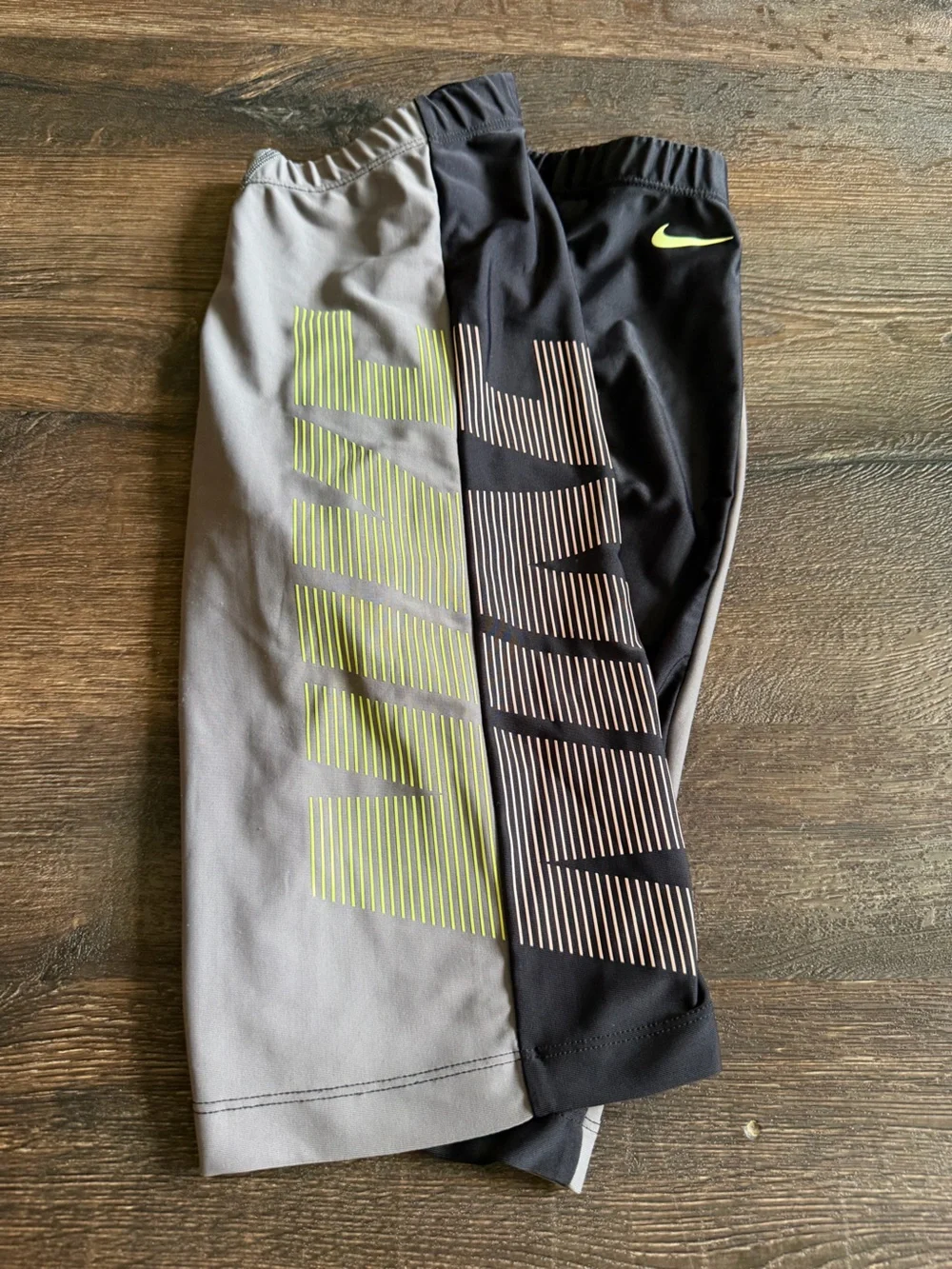 Nike Dri-FIT Running Shorts — Gray/Black/Volt